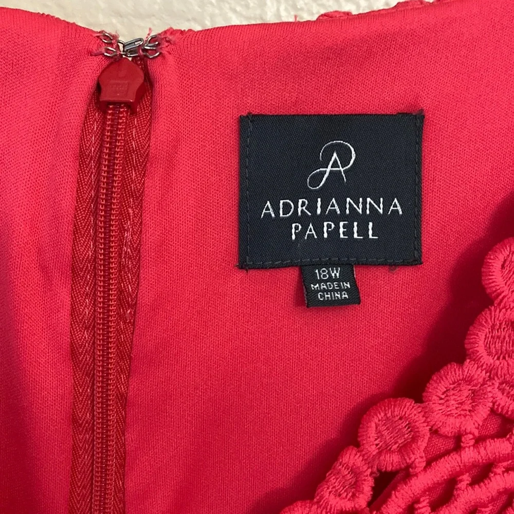 Adrianna Papell Red Lace Fit-and-Flare Dress
